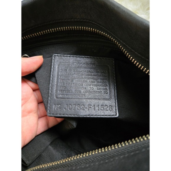 Coach Black Signature Canvas Leather Shoulder Bag Purse Satchel‎ - Picture 5 of 7